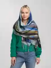 Мятный палантин кашемировый