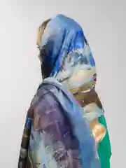Мятный палантин кашемировый