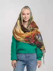 Терракотовый палантин кашемировый