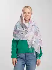 Лавандовый палантин кашемировый