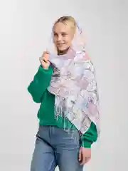 Лавандовый палантин кашемировый