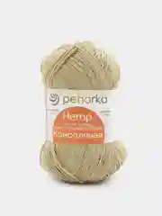 Золотистый хаки пряжа Пехорка Конопляная 70% Хлопок 30% Конопля 50г 280м