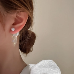 Серьги с жемчужинками и стразами