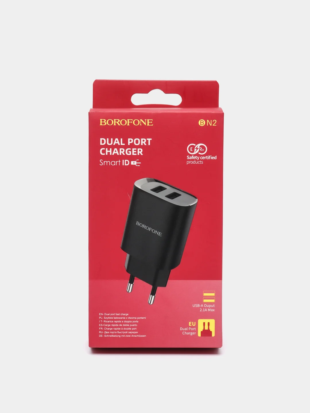 Черный сетевое зарядное устройство BOROFONE BN2 + кабель Type-C / Lightning/ Micro, 2 USB