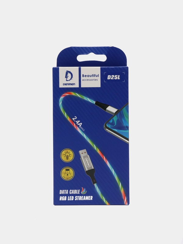 USB-Кабель DENMEN D25T/D25V/D25L для зарядки и передачи данных Type-C/Micro/Lightning
