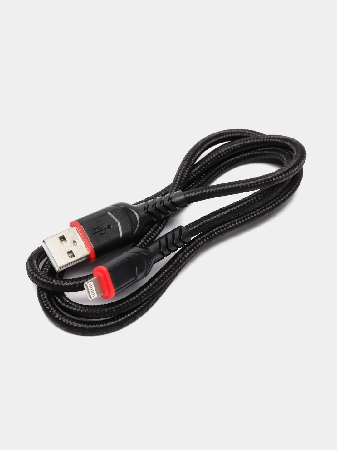 Черный usb-кабель HOCO X59 для зарядки и передачи данных Lightning/Micro USB/Type-C, 2.4A, 1 м