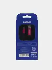 Розовый usb-кабель DENMEN D25T/D25V/D25L для зарядки и передачи данных Type-C/Micro/Lightning