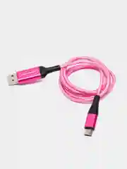 Розовый usb-кабель DENMEN D25T/D25V/D25L для зарядки и передачи данных Type-C/Micro/Lightning