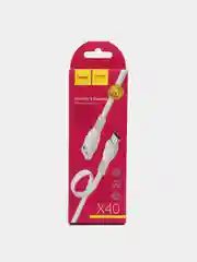 Белый usb-кабель HOCO X40 для зарядки и передачи данных Lightning/Micro USB/Type-C, 2.4A, 1 м