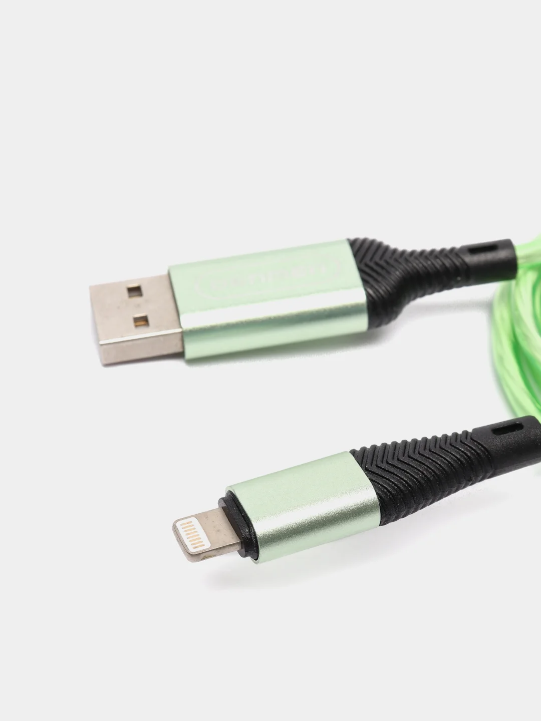 Зеленый usb-кабель DENMEN D25T/D25V/D25L для зарядки и передачи данных Type-C/Micro/Lightning