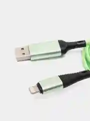 Зеленый usb-кабель DENMEN D25T/D25V/D25L для зарядки и передачи данных Type-C/Micro/Lightning