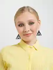 Серый серьги "Крест", "Пентаграмма", "Лезвие",  "Дары смерти", черные
