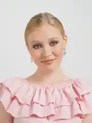 Серебряный серьги капля кристалла