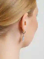 Серебряный серьги капля кристалла