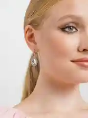 Серебряный серьги капля кристалла