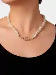 Золотой ожерелье на шею из жемчуга