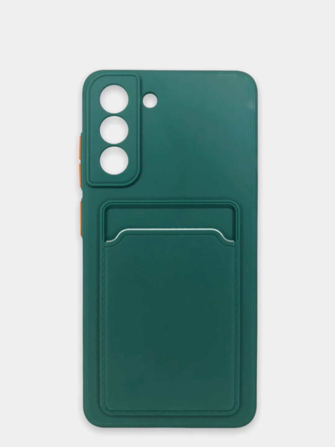 Алый чехол Samsung Galaxy S21 FE, Самсунг Галакси С21 ФЕ силиконовый, с карманом для карты