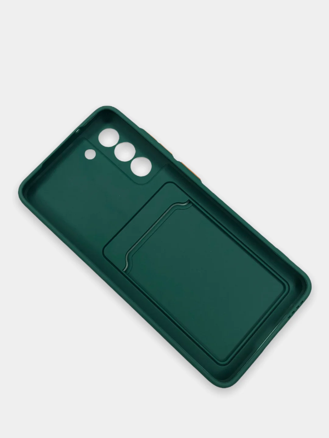 Алый чехол Samsung Galaxy S21 FE, Самсунг Галакси С21 ФЕ силиконовый, с карманом для карты
