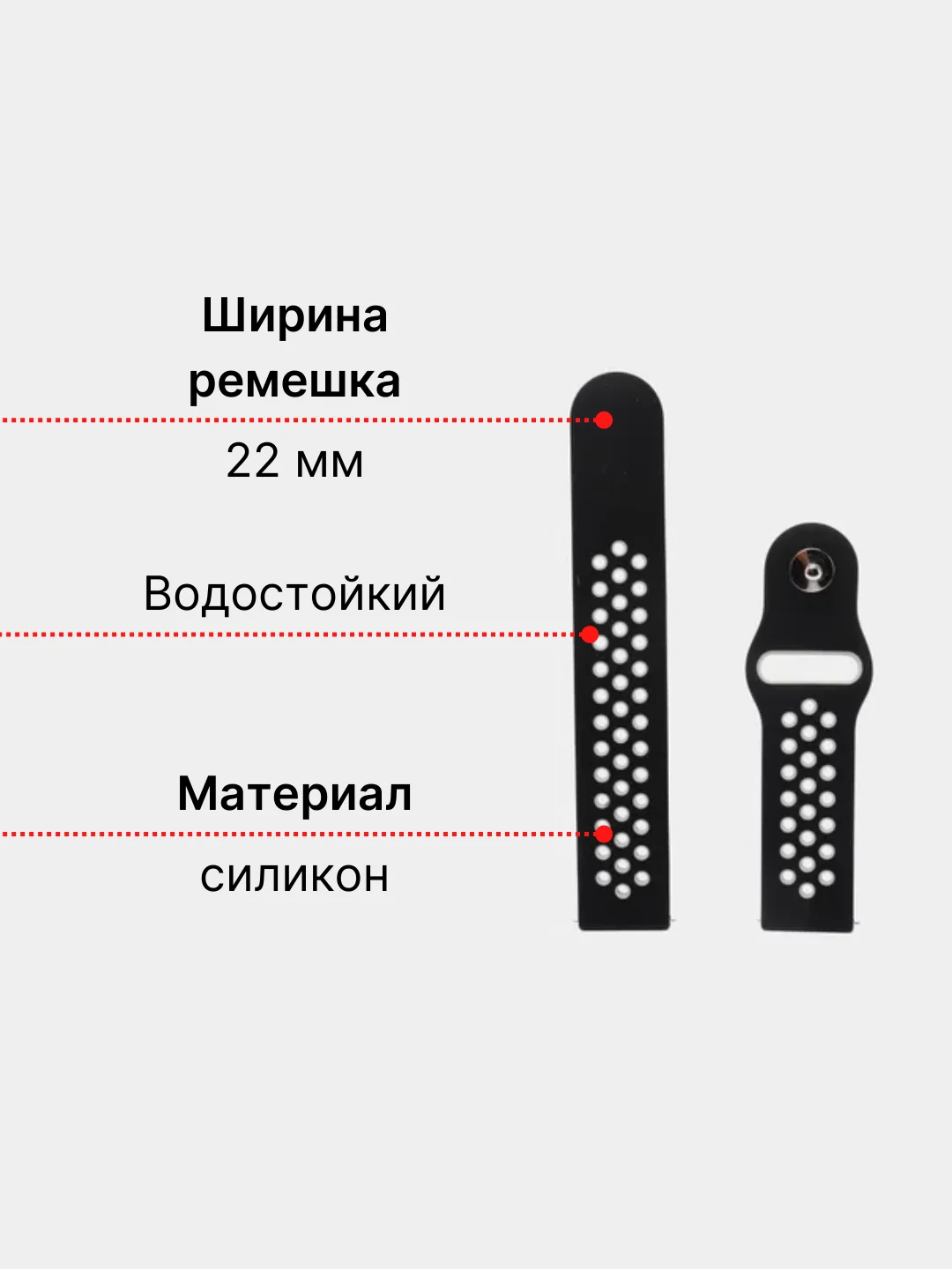 Синий спортивный ремешок для Xiaomi, Samsung, Huawei Honor GTR GTS Watch силиконовый 22 мм