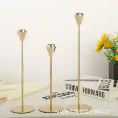 Золотистый хаки новогодний металлический подсвечник, 3 шт, канделябр, светильник, декора для свечи