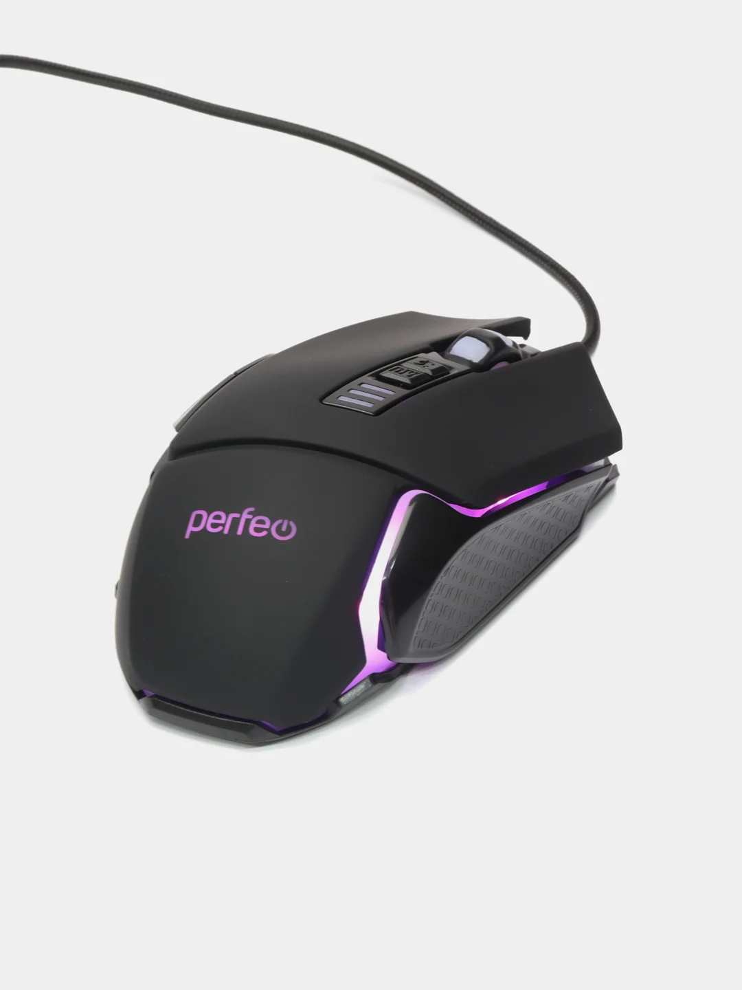 Мышь оптическая Perfeo "ACTIVE" GAME DESIGN, 7 кнопок, USB, чёрная, 4 цвета подсветка