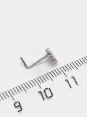 Серый пирсинг для носа "Silver" со стержнем из титановой стали