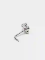 Серый пирсинг для носа "Silver" со стержнем из титановой стали