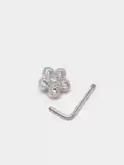 Серый пирсинг для носа "Silver" со стержнем из титановой стали