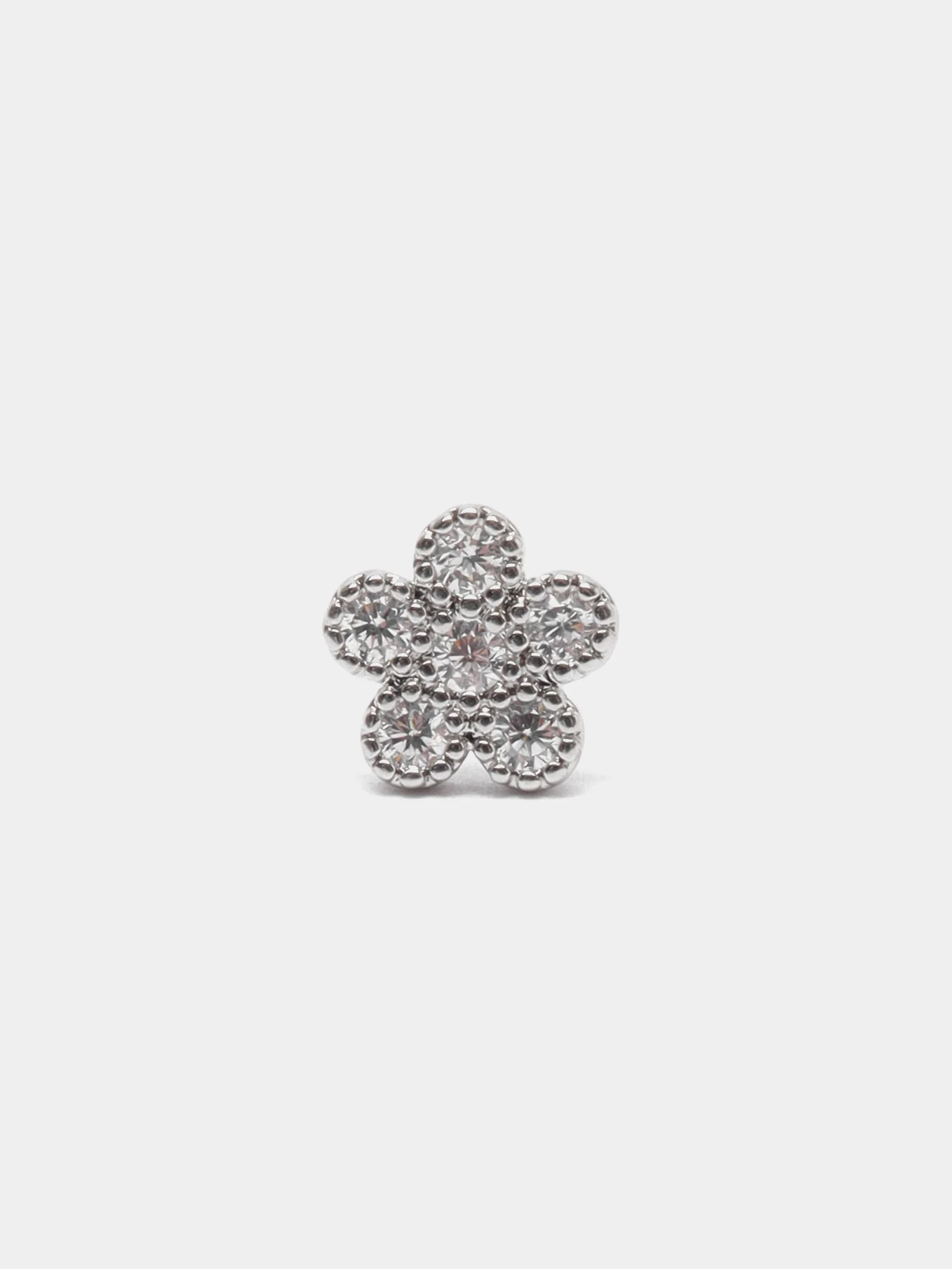 Серый пирсинг для носа "Silver" со стержнем из титановой стали