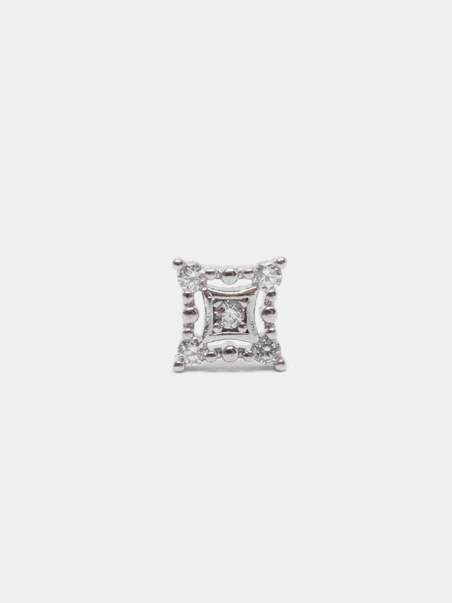 Ледяной пирсинг для носа "Silver" со стержнем из титановой стали