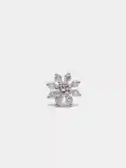 Бежевый меланж пирсинг для носа "Silver" со стержнем из титановой стали