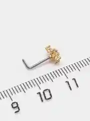 Золотой пирсинг для носа "Gold" со стержнем из титановой стали