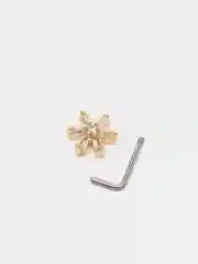 Медный пирсинг для носа "Gold" со стержнем из титановой стали