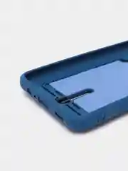 Синий чехол Samsung Galaxy A12 / M12, Самсунг Галакси А12 / М12 силиконовый с карманом для карты