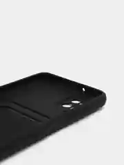 Черный чехол Samsung Galaxy A12 / M12, Самсунг Галакси А12 / М12 силиконовый с карманом для карты
