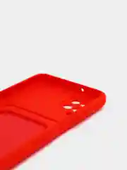 Красный чехол Samsung Galaxy A12 / M12, Самсунг Галакси А12 / М12 силиконовый с карманом для карты