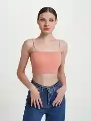Коралловый меланж топ женский, базовый