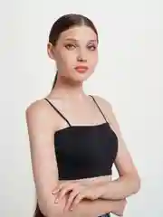Черный топ женский, базовый