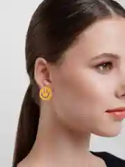 Желтый серьги смайлики разноцветные, сережки