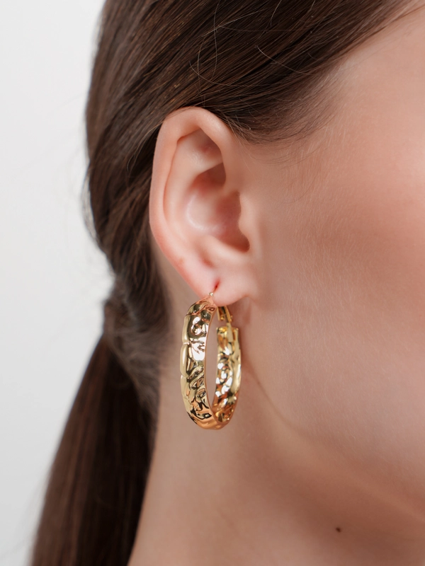 Серьги-кольца, диаметр 3.5 см