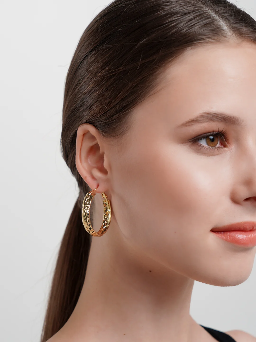 Серьги-кольца, диаметр 3.5 см
