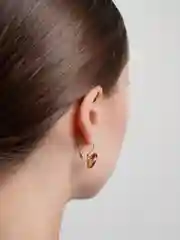 Желтый серьги со стразами, диаметр 1.4 см