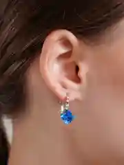 Синий серьги со стразами
