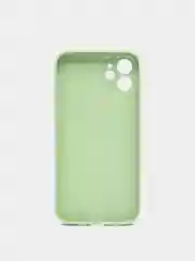 Зеленый чехол силиконовый со стеклянной панелью для iPhone 12