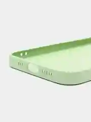 Зеленый чехол силиконовый со стеклянной панелью для iPhone 12