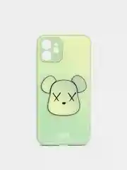 Зеленый чехол силиконовый со стеклянной панелью для iPhone 12