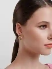 Золотой серьги-кольца женские, в стиле "Винтаж"