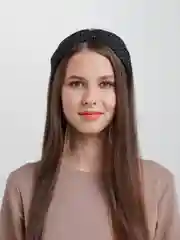 Черный ободок для волос в горошек