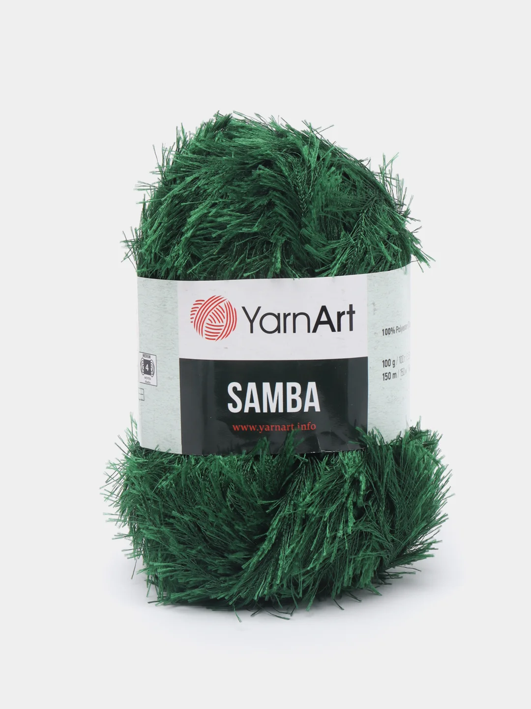Зеленый пряжа травка YarnArt Samba, 150 м, 100 г, полиэстер