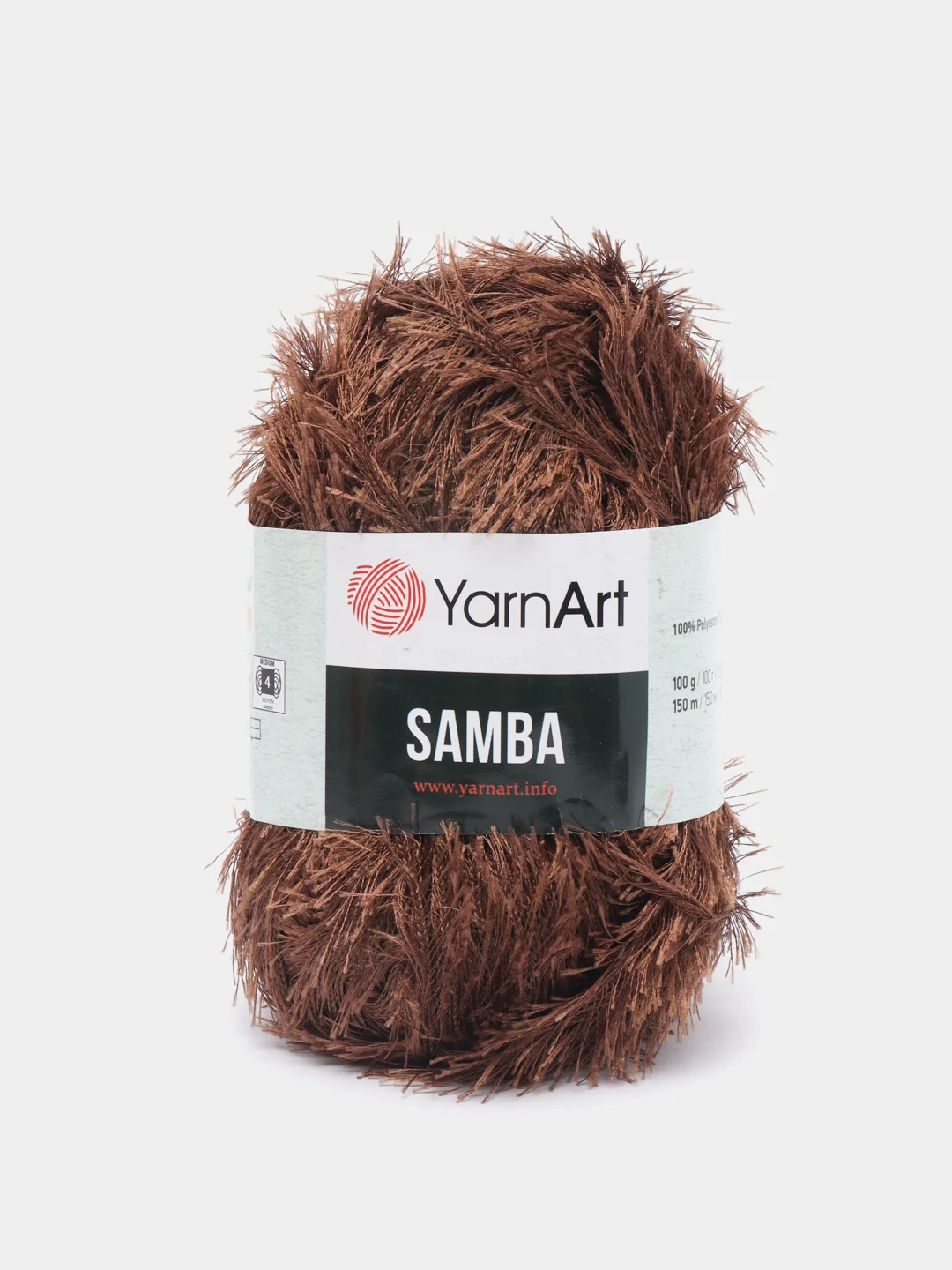 Шоколадный пряжа травка YarnArt Samba, 150 м, 100 г, полиэстер